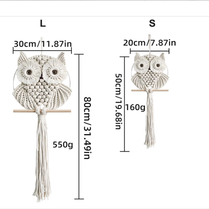 OWL Macrame Wall Hanging – Handwoven Cotton Rope