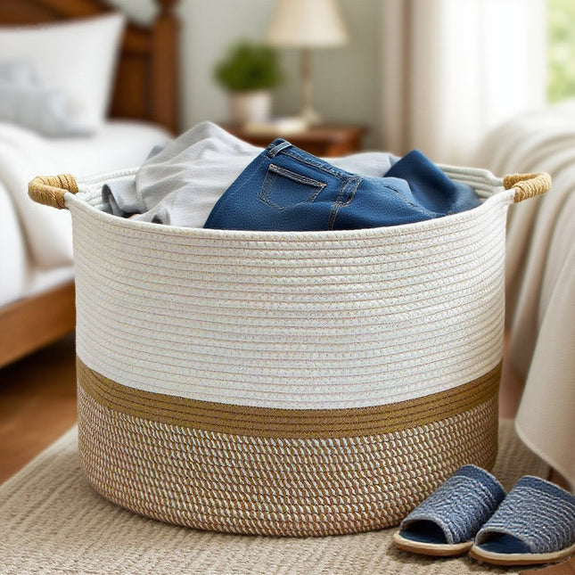 ULIECHIL Large Cotton Rope Storage Basket-65L