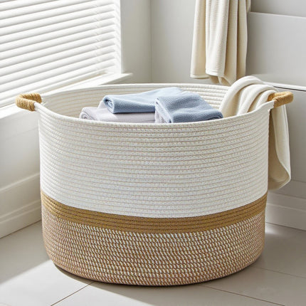 ULIECHIL Large Cotton Rope Storage Basket-65L