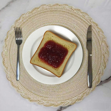ULIECHIL 15" Braided Round Placemats (Set of 6)