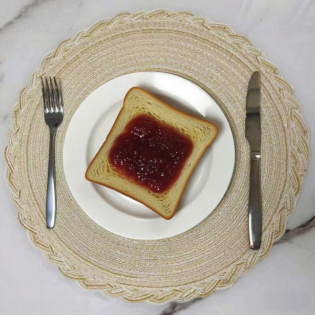 ULIECHIL 15" Braided Round Placemats (Set of 6)