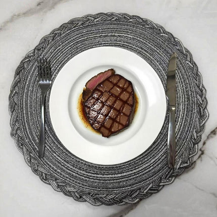 ULIECHIL 15" Braided Round Placemats (Set of 6)