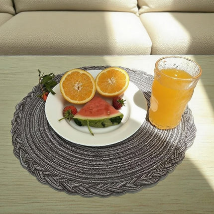 ULIECHIL 15" Braided Round Placemats (Set of 6)
