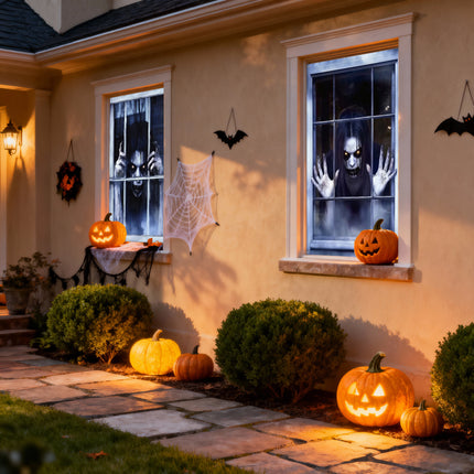 ULIECHIL Halloween Window Decorations Set of 2