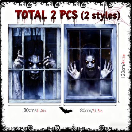 Halloween Window Decorations Set of 2