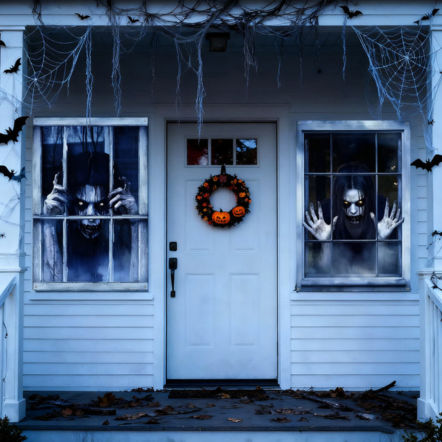 ULIECHIL Halloween Window Decorations Set of 2
