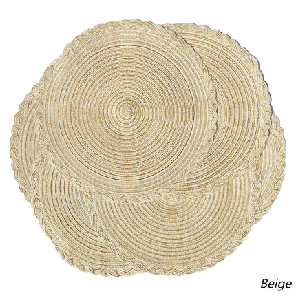 ULIECHIL 15" Braided Round Placemats (Set of 6)