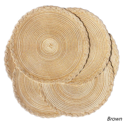 ULIECHIL 15" Braided Round Placemats (Set of 6)