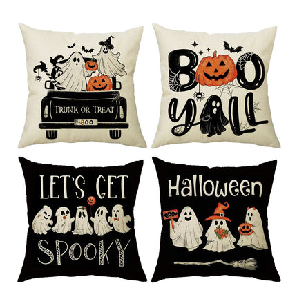ULIECHIL 4 Pcs Halloween Pillow Covers