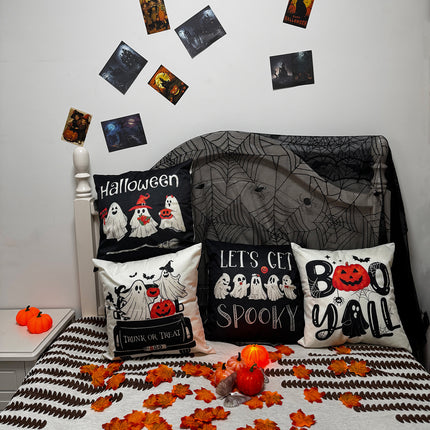 ULIECHIL 4 Pcs Halloween Pillow Covers