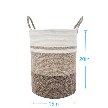 ULIECHIL 56L Large Woven Cotton Rope Laundry Basket