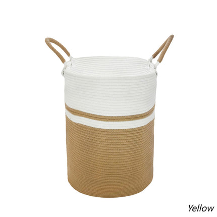 ULIECHIL 56L Large Woven Cotton Rope Laundry Basket