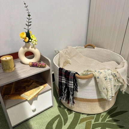ULIECHIL Large Cotton Rope Storage Basket-65L
