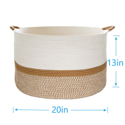 ULIECHIL Large Cotton Rope Storage Basket-65L