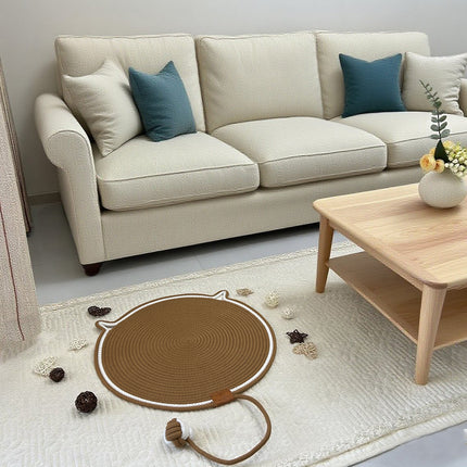 ULIECHIL Natural Cotton Cat Scratcher Mat-19.7in