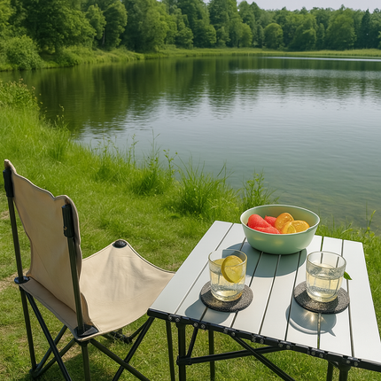 ULIECHIL Minimalist Cotton Drink Coasters (Set of 8 + Holder)