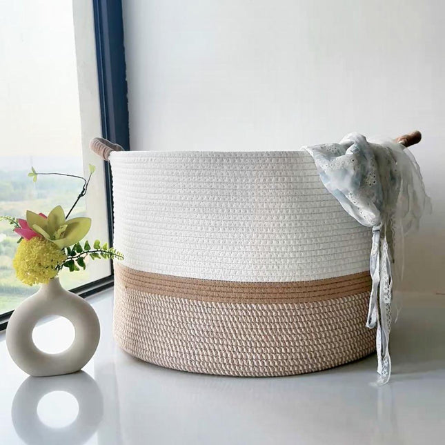ULIECHIL Large Cotton Rope Storage Basket-65L