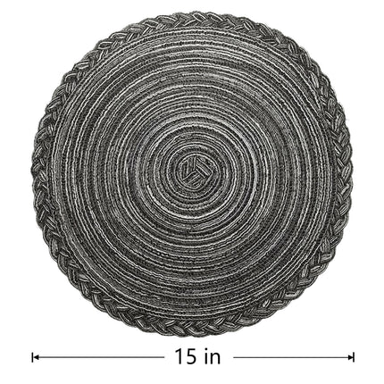 ULIECHIL 15" Braided Round Placemats (Set of 6)